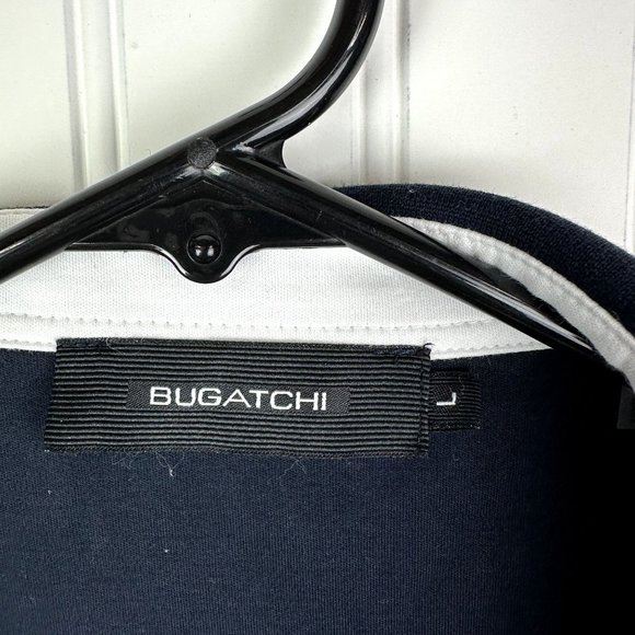 Bugatchi Navy Blue Polo Size Large 100% Pima Cotton - Picture 2 of 6